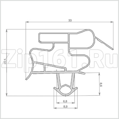 Уплотнитель холодильника 550x670мм Профиль BR